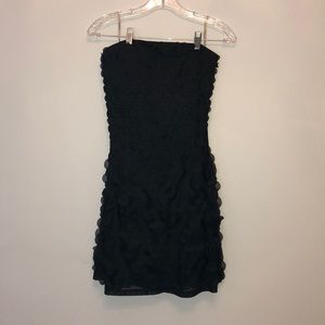 Black strapless dress